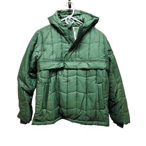 Boys Quilted Anorak Puffer hoodie Jacket Sage Green Size XXL 14-16